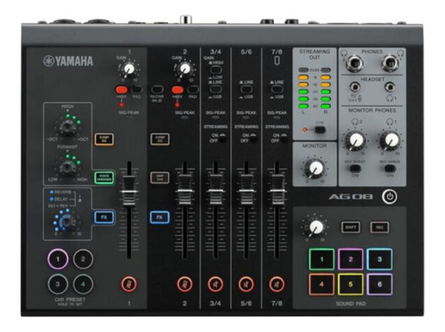 Mixer Interface Usb 8 Canais Yamaha Ag08b