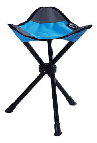 Taburete De Camping Triangular Plegable Azul, Mueble Portáti