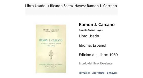 Ricardo Saenz Hayes: Ramon J. Carcano