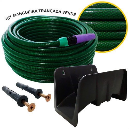 Kit Mangueira De Jardim Para Jardim Trançada 30m Completo