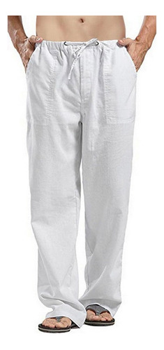 Pantalones Casuales De Lino Y Algodón Para Hombre