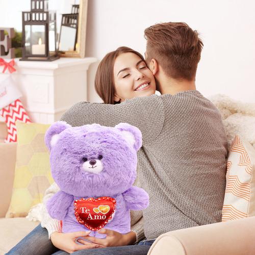 San Valentin Oso D Peluche Tierno Corazon Te Amo 50cm Color Te Amo Rojo