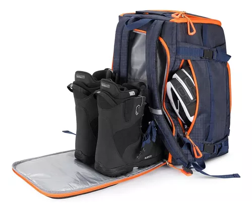 RAVOINCC Botas de esquí, botas de snowboard, mochila de esquí y snowboard,  equipaje de viaje de 50 litros con material exterior impermeable para