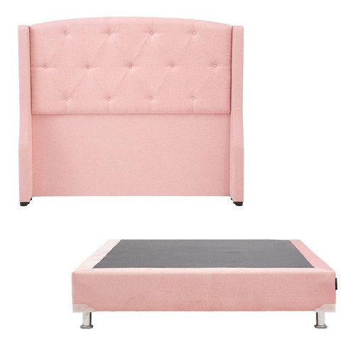 Cabecera King Size Dicasa Zefyr Rose+ Box Dicasa Pink
