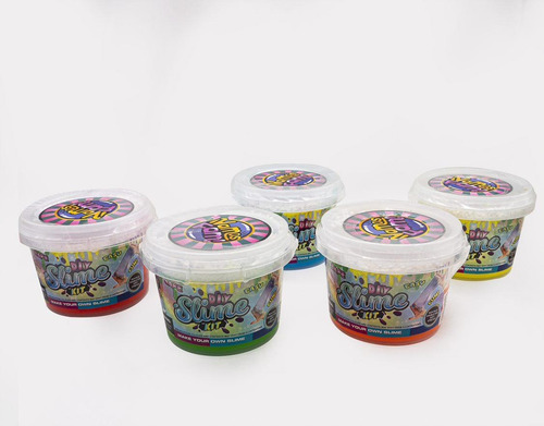 Slime Grande En Bote Con Bolitas Cruch Colores