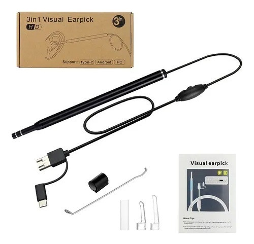 Otoscópio Visual Earpick 3-em-1