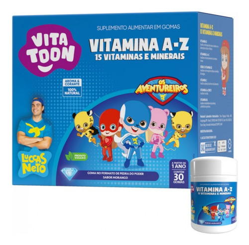 Maxinutri Vitatoon Lucas Netto, Vita A-z, Morango, 30 Gomas