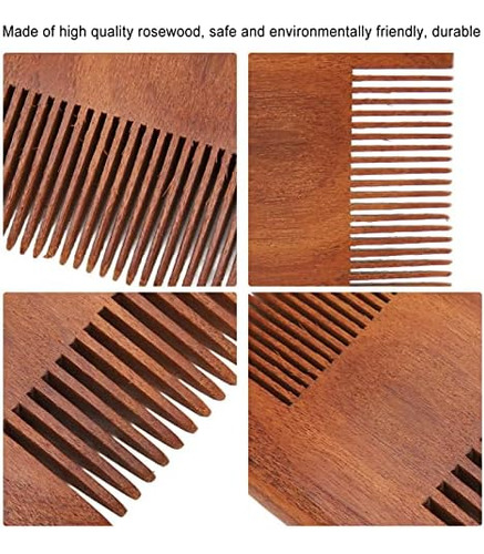 Peine Para Piojos, Barba De Doble Cara De Palisandro Para Us