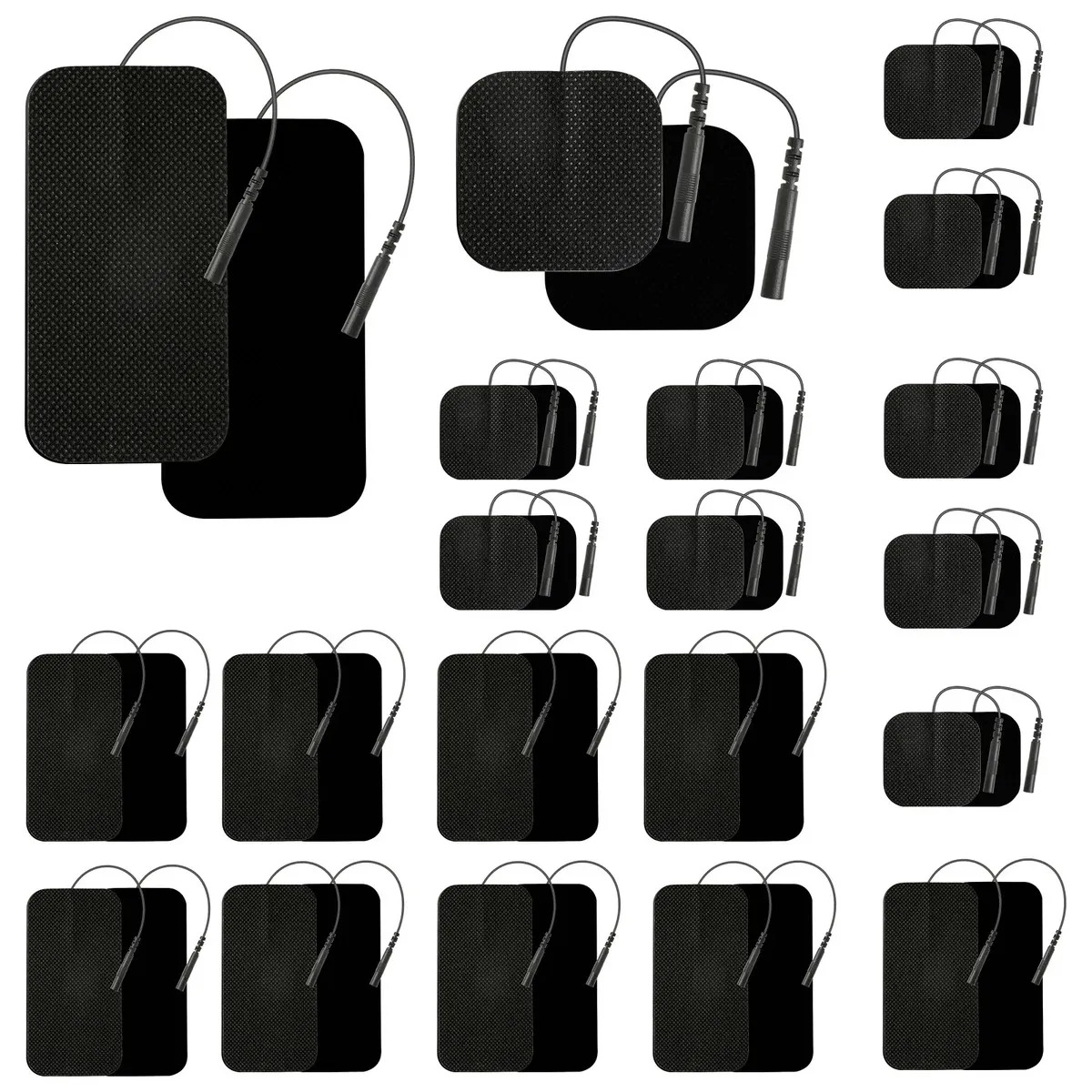 Belifu 40 Unidades De Electrodos Tipo Cola De Ratón Para Fisioterapia Tens Ems Incluye 20 Unidades De 5×5 Cm Y 20 Unidades De 5×10 Cm