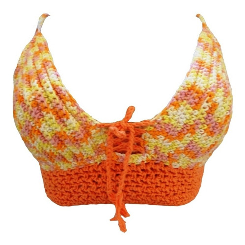 Corpiño Tejido A Crochet Crop Top Talle 95 Tejido Exclusivo 