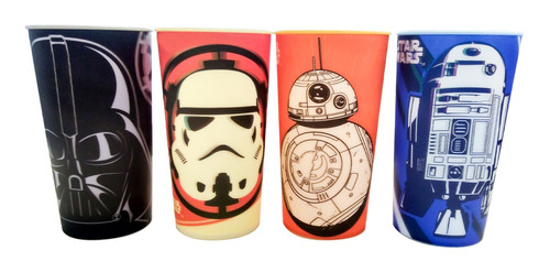 24 Vaso 3d Plástico Reusable Star Wars Disney Fiesta Mayoreo