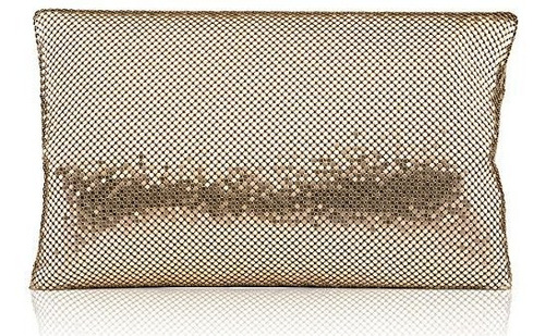 Cartera De Mano De Malla Metalica Dorada Por Rovoyce