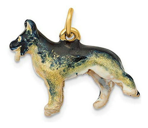 Encanto De Perro Pastor Alemán De Oro Amarillo 14k