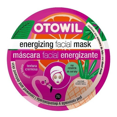 Mascarilla facial para piel normal Otowil Facial Mask Energizing 20g y 20mL
