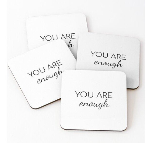 Set Posavasos Eres Suficiente - Frases Cortas De Motivación