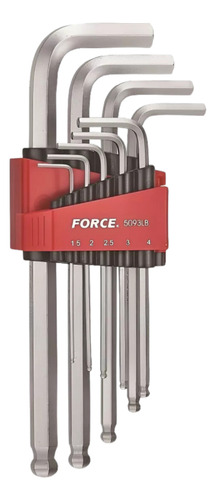 Juego De Llaves Allen 1.5-10 Mm. Bola Larga (5093lb), Force