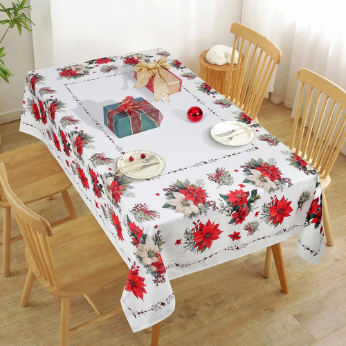 Mantel Impermeable Rectangular Navideño Para Decoración De F