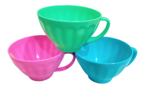 Tazon Sopero Facetado Compotera Taza Color Pastel 5 Unidades