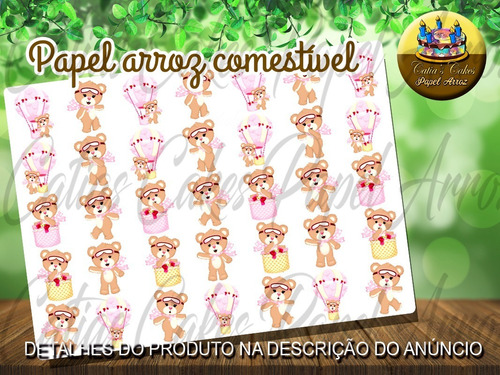 Papel De Arroz Biscoito Pirulito Pão De Mel Ursinha Baloeira