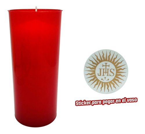 Vela Roja En Vaso Motivos Litúrgicos