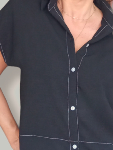 Imagen 3 de 7 de Vestido Camisero Poplin Elastizado Y Broderie