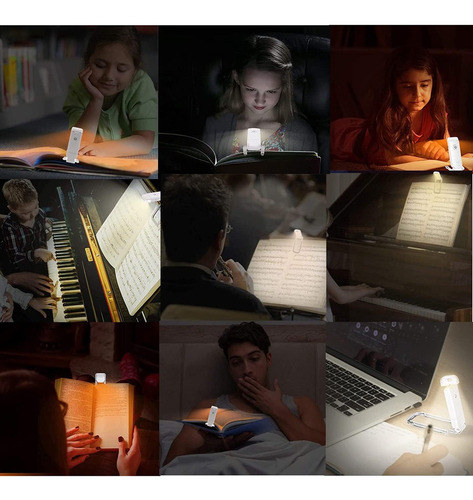 Imagen 3 de 7 de Luz Led Lectura Lampara Libros Clip Recargable Linterna