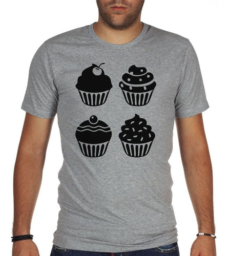 Remera De Hombre Cupcakes Vectores El Diseño Que Quieras