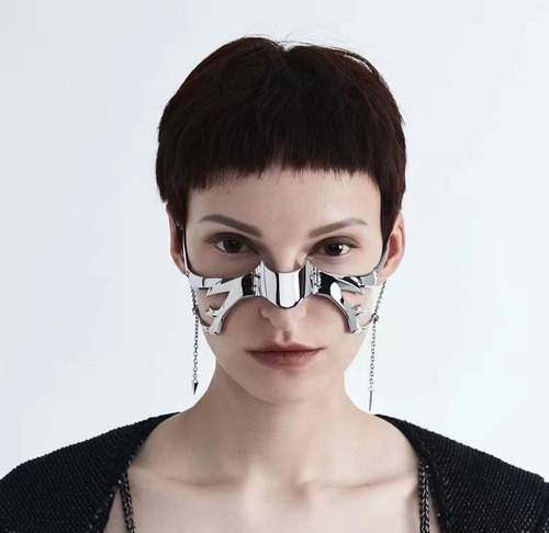 Joyeria Facial Máscara Cyberpunk Nariz Titanium Rave