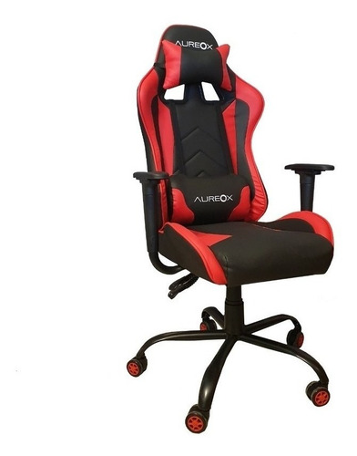 Silla Gamer Aureox G200 Ergonomica Reclinable Negra Y Rojo