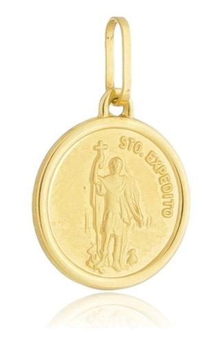 Pingente Medalha Santo Expedito Ouro Amarelo 18 Kl Modelo 02