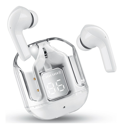 Audífono in-ear gamer inalámbrico Tuzkevla Audifono T6 Air31 blanco con luz LED