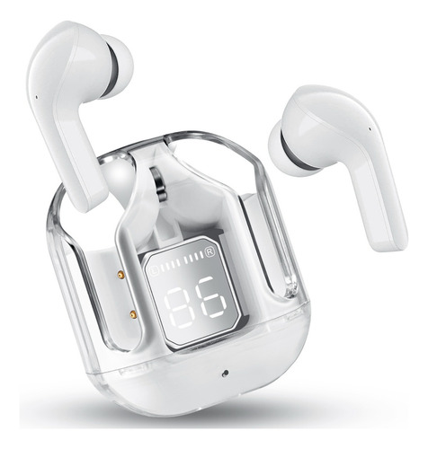Auricular in-ear gamer inalámbrico Tuzkevla Audifono T6 Air31 blanco con luz LED