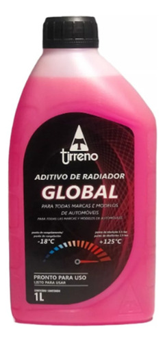 Aditivo Radiador Pronto Uso Rosa Global Tirreno Original 1l