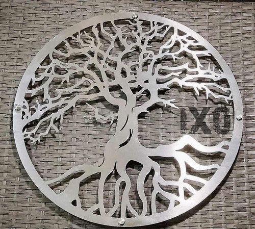 Decoración Circular Del Árbol De La Vida En Acero Inoxidable Tamaño 50cm
