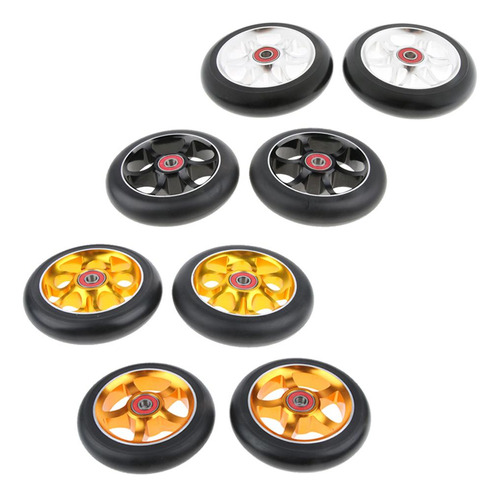 2 Piezas Rueda Scooter Parte Reempalable Multiusos Plata