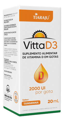Vitamina D3 Em Gotas 2000 Ui Tangerina 20 mlTiaraju