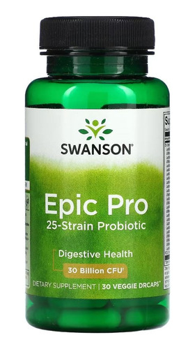 Probiotico Swanson Epic Pro 25 Cepas 30 Billion Cfu 30 Caps