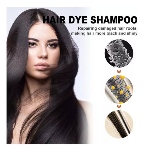 2024 Shampoos Instantâneos De Tintura De Cabelo Preta S 200