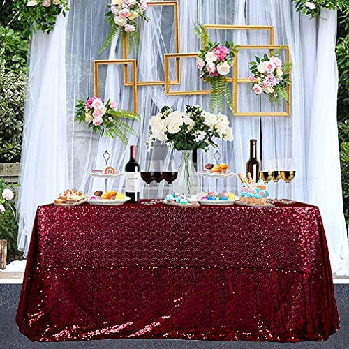 Mantel Lentejuelas 50x50 Burdeos - Fiesta Y Eventos