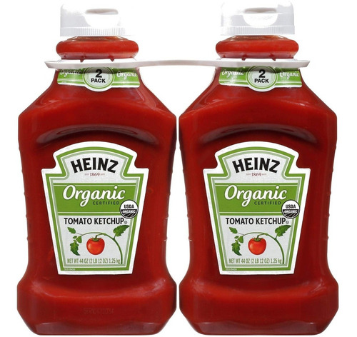 Heinz Salsa De Tomate Orgánico 1.25kg Pack X 2 Ketchup 