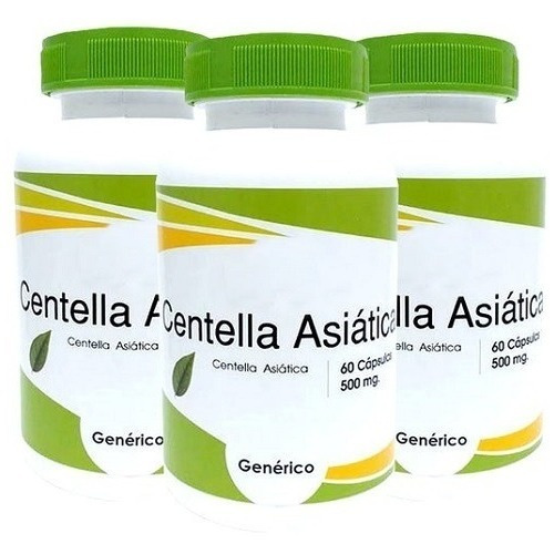 Pack 3 Centella Asiática 60 Capsulas 500 Mg Lab Natural Herb