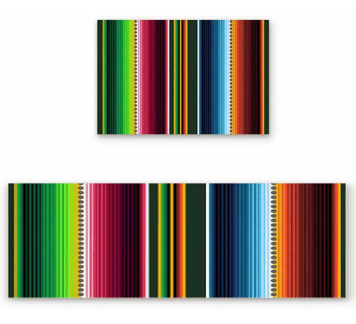 Infinidesign Juego 2 Alfombrilla Cocina Mexicana Serape 19.7