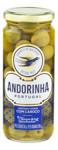 Azeitona Verde em Conserva com Caroço Andorinha Vidro 200g