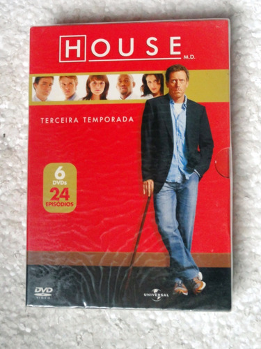 Dvd Box House / Terceira Temporada / 6 Dvds Original Lacrado