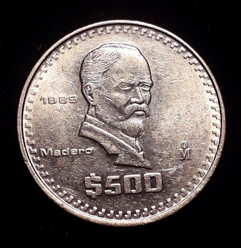 Francisco I. Madero 500 Pesos De 1989 Double Die