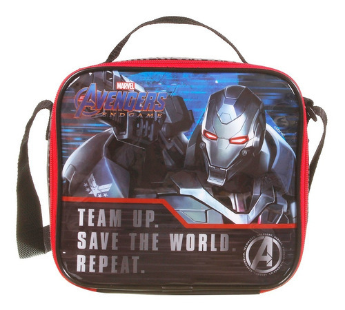 Mochila Lancheira Estojo Vingadores Ultimato Dmw Avengers Cor Preto Desenho Do Tecido Vingadores Capitão América Thor Homem De Ferro