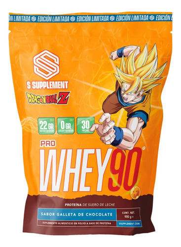 Proteína Pro Whey90 Dragon Ball Z 900gr S Supplement Sabor Chocolate