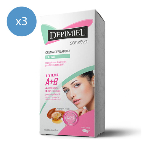 Pack Crema Depilatoria Depimiel Rostro Piel Sensible 45 Gr