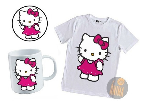 Giftbox Combo Remera +taza+pad Niño Diseño Kitty