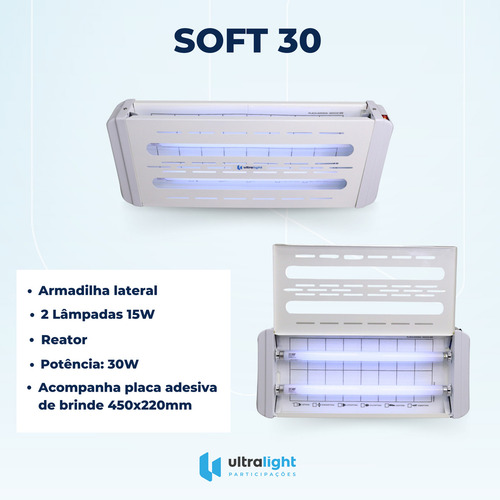 Armadilha Lateral Soft-30 Bivolt Mata Mosca Mosquitos Inseto